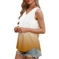 thumbnail image 6 of fatyb Womens Tank Tops V Neck Gradient Lightweight Eyelet Shirts Flowy Loose Summer Sleeveless Blouses, 6 of 7