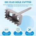 thumbnail image 4 of Cortador de Agujeros Cuadrados SDS Plus para Cajas de Conexiones Eléctricas Tipo 86, Herramienta de Perforación de Pared de Concreto de Alta Resistencia (Paquete de 1), 4 of 5