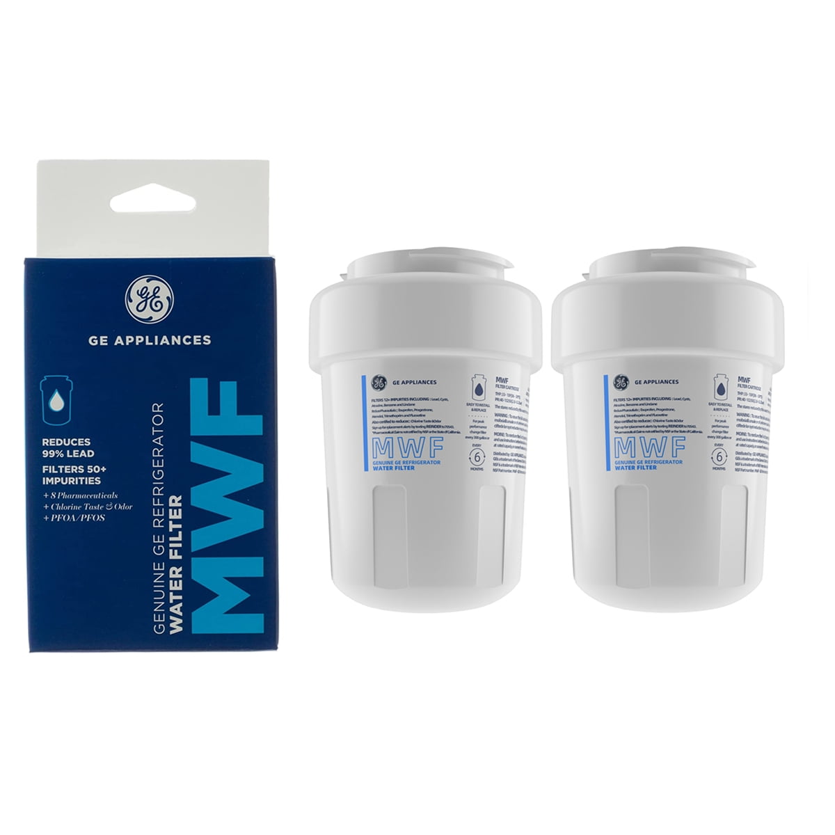 HDX FMG-1 Kenmore 469991 Refrigerator Cartridge Waterdrop Plus MWF Refrigerator Water Filter Replacement for GE® MWF PL-100 2 Filters MWFP 197D6321P006 PC75009 MWFA RWF1060 RWF0600A WFC1201 