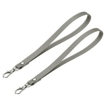 2 Pack Wristlet Strap, PU Leather Wrist Lanyard Keychain Hand Strap, Grey