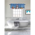 thumbnail image 4 of Blue Snowman Christmas Gift Valances for Windows, Xmas Tree Winter Snowflake Elk Light Filtering Window Treatment Valances, Rod Pocket Small Curtains for Kitchen/Bathroom, 54"x18", 4 of 9