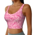 thumbnail image 2 of Picia pink bow Pattern Sports Bra for Women,Padded Strappy Sports Bras Medium Support Yoga Bra with Removable Cups,Running Yoga Bra-X-Large, 2 of 8