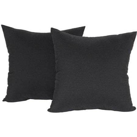 Black Decorative Throw Pillow 2 Pack Mainstays Microfiber Twill Accent Decorative Throw Pillow, 17