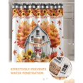 thumbnail image 6 of Fall Shower Curtain Sunflower Pumpkin Bathroom Curtains with Hooks, Waterproof Fabric Maple Leaf Black Plaid Thanksgiving Bath Shower Curtains Set for Bathroom Bathtubs Decor 72x72 Inch, 6 of 7