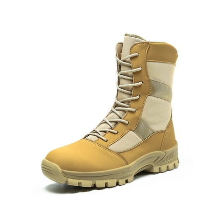 

Ritualay Mens Hiking Shoes Desert Combat Boots Army Military Boot Comfortable Breathable Outdoor Shoe Jungle Camping Tactical Khaki 6.5