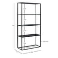 thumbnail image 5 of 4-Tier Black Metal Bookshelf Industrial Style Living Room, 5 of 6