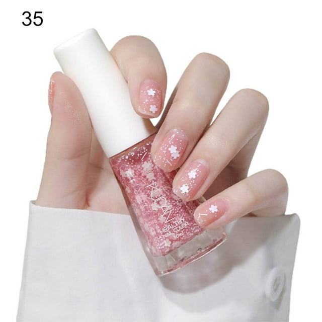 10ml Quick Drying Nail Polish Water-Based Tearable Sequins Baking Free Long Lasting Nail Polish for Female