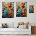 thumbnail image 4 of Designart "Vibrant Plumage Orange Blue Parrot" Animals Print on Natural Pine Wood, 4 of 5