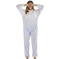 thumbnail image 3 of Defitshape Women's Family Fuzzy Flannel Fleece Onesie Pajamas Lounging Loose Fit Classic Onesies Blue X-Large, 3 of 5