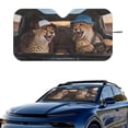 thumbnail image 2 of HUIACONG Funny Leopard Driving Car Sun Shade Windshield, Foldable Reflective UVs Easy Storage Car Front Window Shades for Passenger Car Most Sedans SUV Truck Universal Fit, 2 of 7