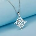 thumbnail image 2 of Witchcraft Witch Knot Necklace Women Stainless Steel Valknut Ankh Cross Jewelry, 2 of 7