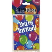 Bravo Balloons Invitations, 8 Count