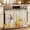 Beige, variant on Foggy Forest Oven Skirt Curtain 27"Wx20"L, Waterproof Ruffled Stove Cover Skirt with 8 Ribbon Ties, Green Mist Mountain Natural Landscape Decorative Oven Door Curtain for Kitchen Dishwasher Cabinet