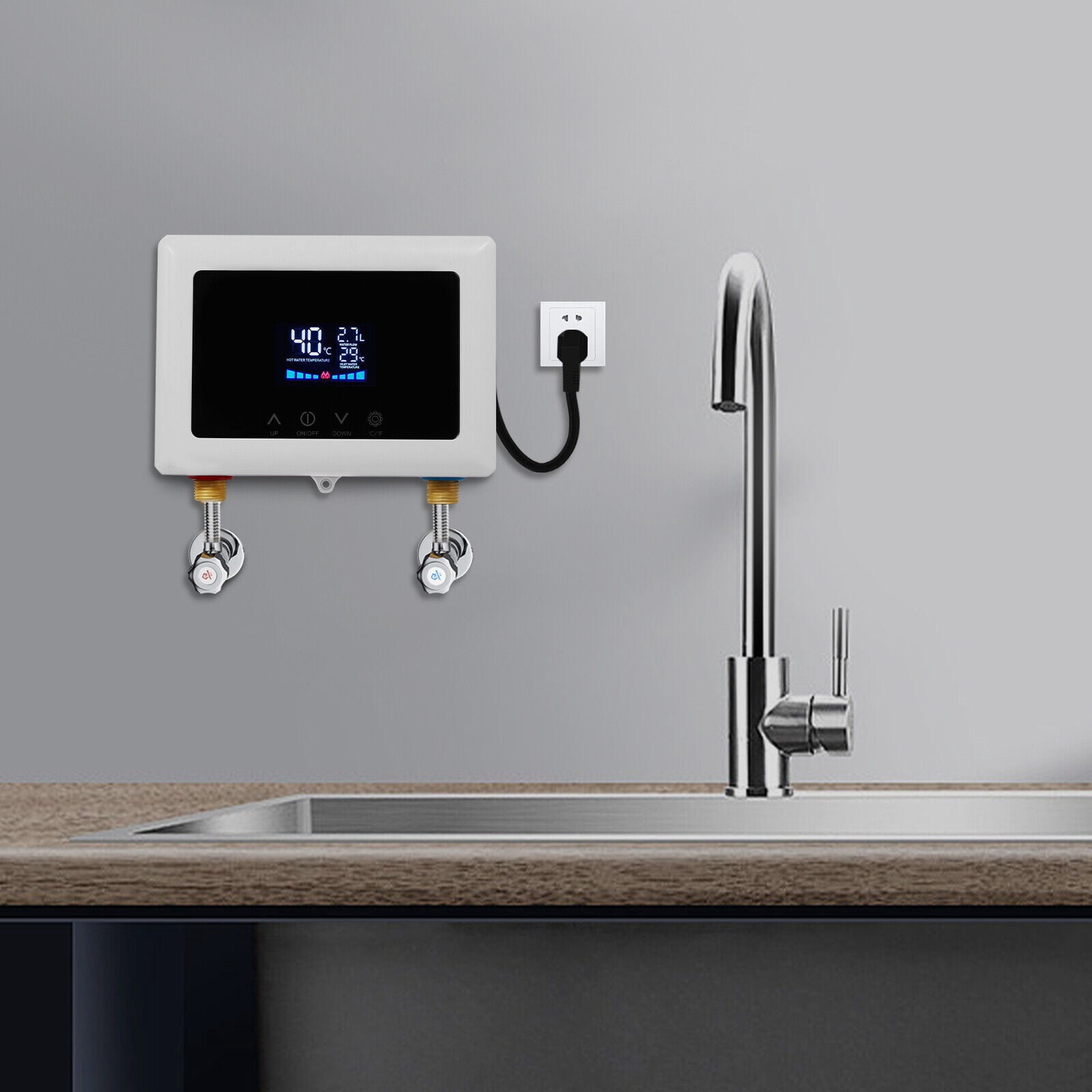 Wall Mounted Electric Instant Hot Water Heater Mini Small Water Tank 3000W YF001-02