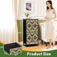thumbnail image 2 of 4 Drawer Vertical Storage Dresser block print batik with Wood Top Fabric Pull Drawers, 2 of 8
