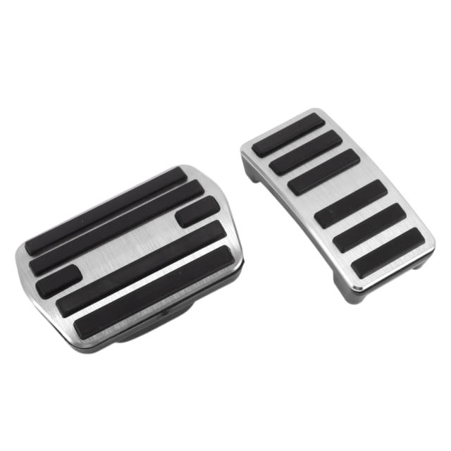 Accesorios Únicos 2 Pcs Almohadillas de Pedal Automático para Acelerador para Ford para Mustang Mach-E 2021-2025 Aleación de Aluminio Tono Plateado