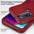 thumbnail image 3 of ELEHOLD for Motorola G Pure/Moto G Power 2022 Rugged Hybrid Case Military Grade Shockproof 360° Full Body Protection Slim Fit Anti-Scratch Case,Red, 3 of 7