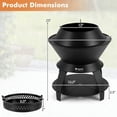 thumbnail image 3 of Spaco 20 Inch Patio Fire Pit Metal Camping Fire Bowl with Pot Holder and Storage Shelf-Black, Camp Stove for Outdoor Cooking, 3 of 7