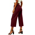thumbnail image 4 of Rhuody Women'S Summer Pants Staight Leg Empire Waist Solid Color Shorts For Gym Workout Elegant Wear M Wine, 4 of 5