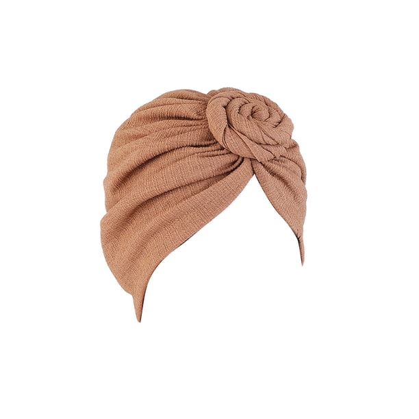Qarigey Hijab musulmán de estilo Simple con nudo de turbante, cubierta étnica, pañuelo elástico de Color sólido, gorro con estilo, adornos para Sombreros Caqui Qarigey AP011271-01B