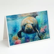 Manatee Greeting Cards Pack of 8 7 in x 5 in