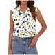 thumbnail image 2 of TaTaai Printed Lapel Top Sleek Texture Women's Fashion Button Front Sleeveless Short Sleeve Loose Summer Casual Office Blouse Gift, 2 of 6
