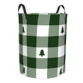 thumbnail image 2 of Fotbe Laundry Hamper With Durable Leather Laundry Basket Green White Lumberjack Plaid Thickened Waterproof Round Collapsible Laundry Hamper, Dirty Clothes Laundry Basket, 2 of 8