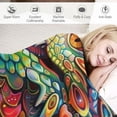 thumbnail image 3 of Orinice Throw Blanket  Flannel Plush Blanket for Bed Couch Sofa Chair Aesthetic Cute Soft Warm for Girls Women Animals Nature-Snake Watercolor 50x60in, 3 of 6