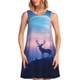 thumbnail image 1 of Fotbe Night Sky Elk Vestido de Verano sin Mangas para Mujer – Vestido Midi Línea A, Estilo Camiseta Floral, Vestido Playero Casual y Fluido, 1 of 7