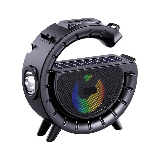 Multifuncional Bluetooth-compatible altavoz inalámbrico linterna reproductor solar