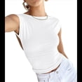 thumbnail image 3 of Camiseta Ajustada Sin Espalda para Mujer, de Corta, Cuello Redondo, Informal, de Verano, Estilo Y2K XS, 3 of 7