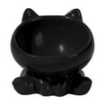 thumbnail image 2 of Elevated Ceramic Cat Bowl, Raised Neck-Protecting Cat Food & Water Bowl, Anti-Tip Whisker-Friendly Large Capacity Black Pet Feeding Dish for Cats (1 Piece), 2 of 6