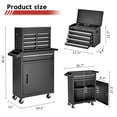 thumbnail image 5 of NETAJE Metal Tool Chest, 2 in 1 Steel Rolling Tool Box & Cabinet On Wheels for Garage, Detachable Top Tool Box and Lockable Wheels Metal Tool Cart for Garage, 5-Drawer, Black, 5 of 7