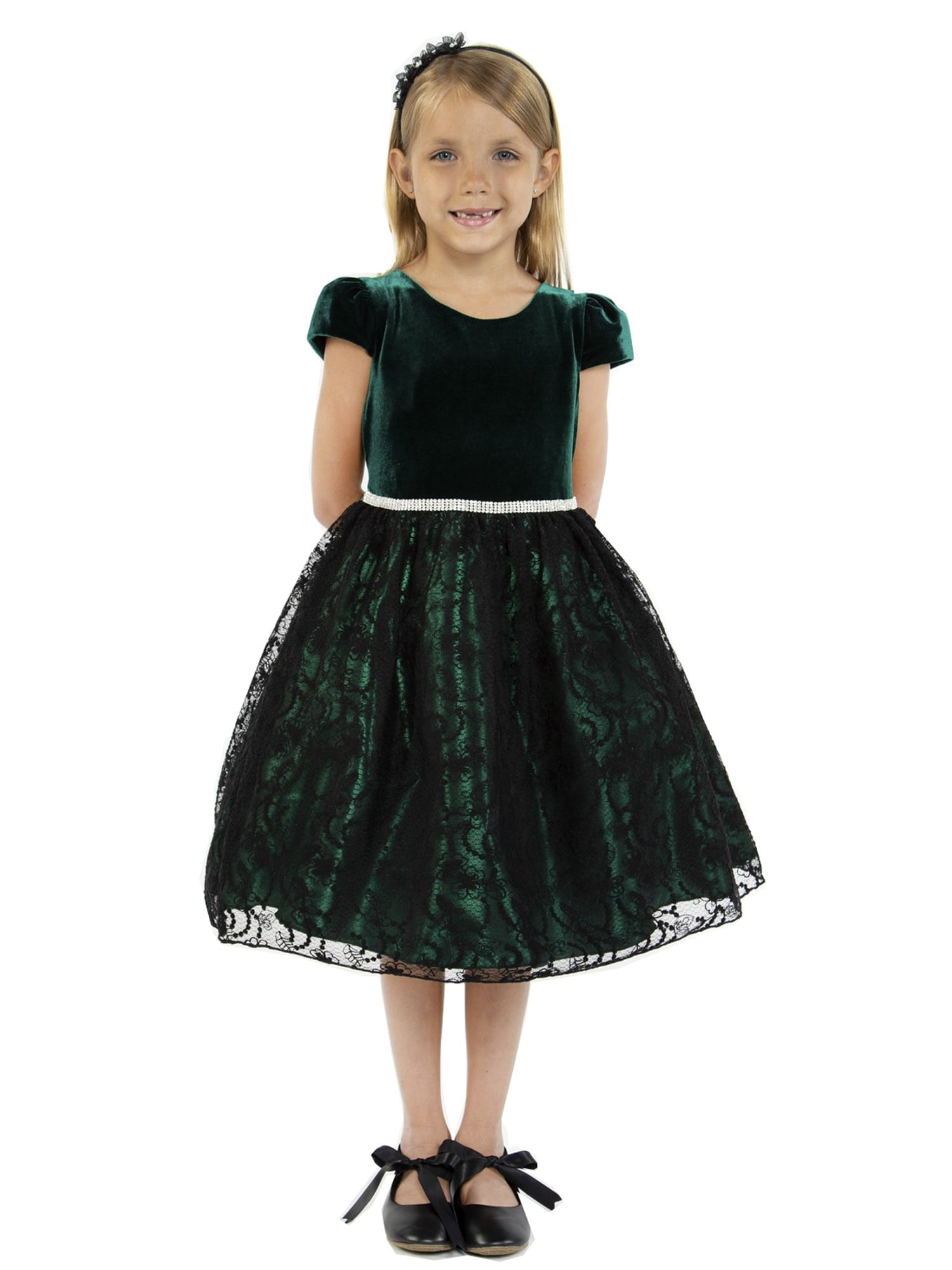 green christmas dress girl