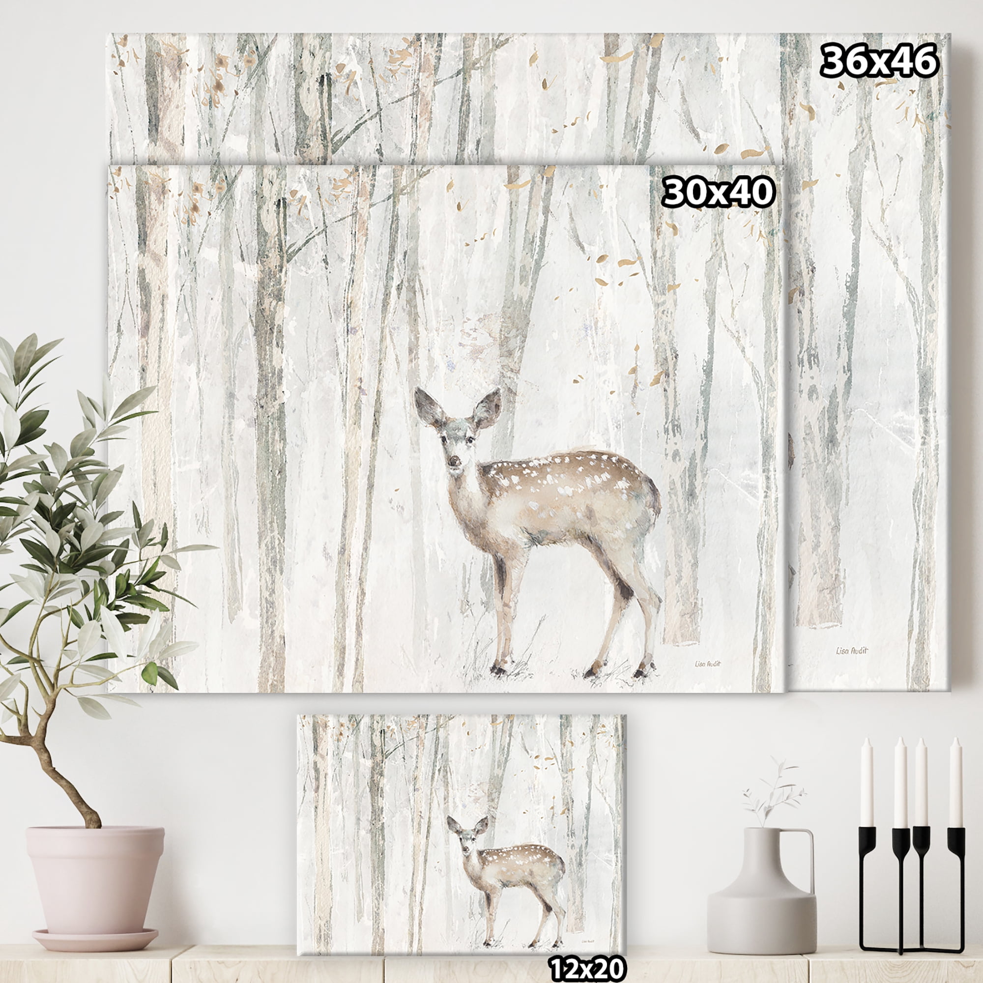 Designart 'A Woodland Walk into the Forest I' Modern Farmhouse gallery-wrapped Canvas