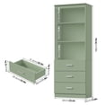 thumbnail image 2 of Homfa 71" Tall Bookcases with 3 Large Drawers, 3 Tier Wooden Storage Bookshelf for Living Room Home Office, Green, 2 of 7