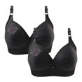 thumbnail image 1 of Timegard Soutiens-gorge Sans Fil pour Femmes 2 Pcs Froncés Maintien Complet Bretelles Ajustables Confortables Quotidiens Soutiens-Gorge pour Aînées, 1 of 6