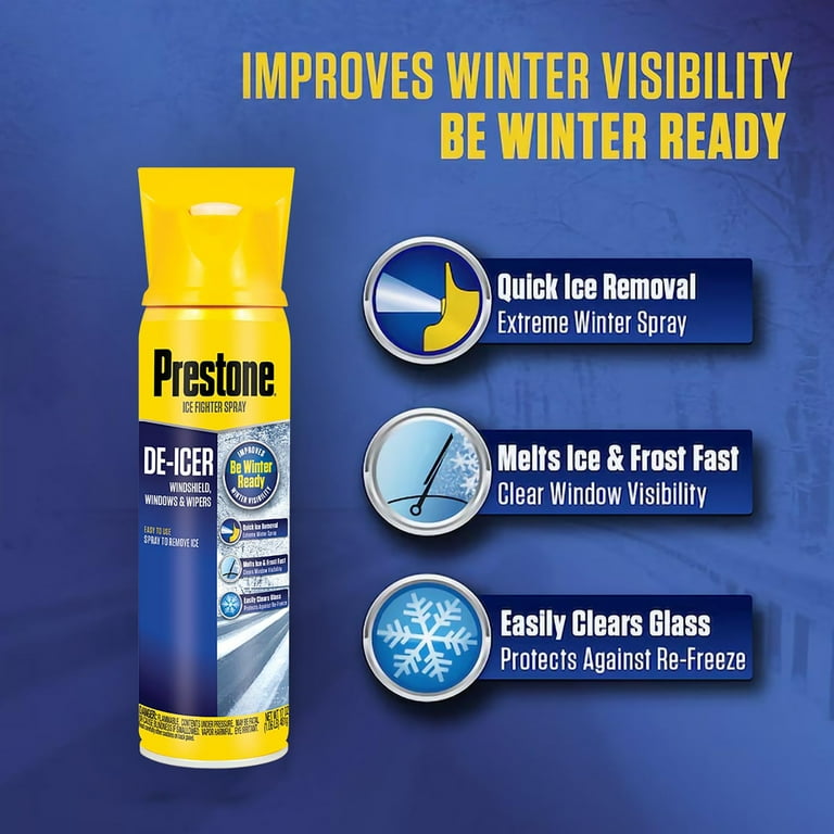 Prestone Windshield De-Icer 17 oz Spray | High-Performance Ice