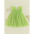 thumbnail image 2 of Bagilaanoe Toddler Baby Girl Party Dress with Wings Sparkle Heart Print Sleeveless A-line Princess Dresses 6M 12M 18M 24M 3T 4T Kid Patchwork Tulle Dress, 2 of 8