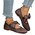 thumbnail image 3 of KEVCHE Womens Polka Dot Satin Bow Knot Round Toe Ballet Flats, Comfort Slip On Shoes, Lightweight Footwear for Casual Summer Party Wear, Retro Mary Jane Ballet Shoes, 3 of 5