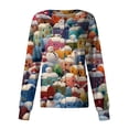thumbnail image 2 of FrzhBrz Christmas Women's Scrub Long Sleeve Jacket Round Neck Cute Printed Medical Scrub Jacket Scrubs Nurse Uniforms, 2 of 5