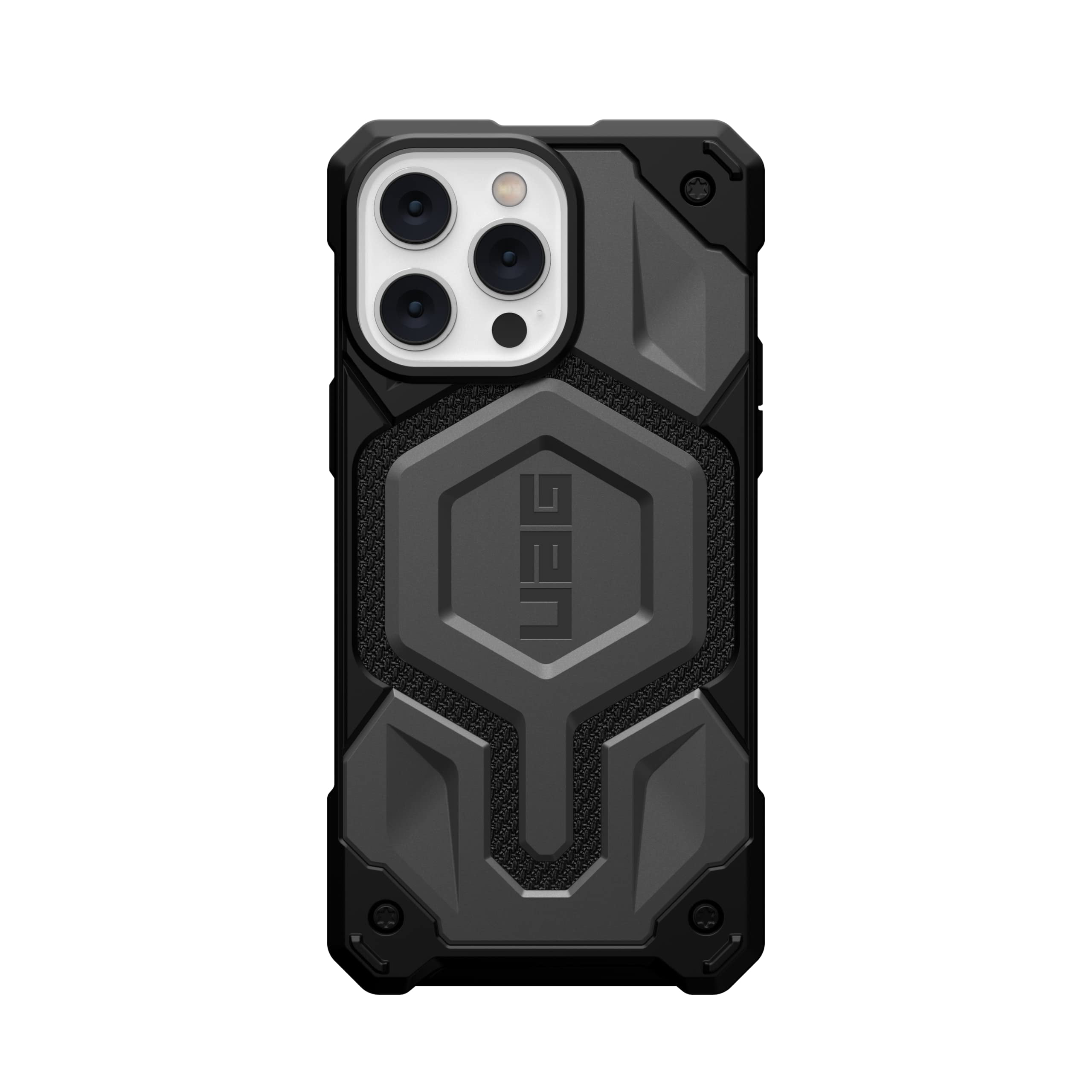 UAG iPhone 14 Pro Max Case Kelvar Silver 6.7" Monarch Pro Build-in Magnet Compatible with MagSafe Charging Rugged Shockproof Dropproof Premium Protective Cover
