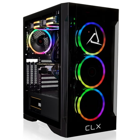 CLX SET VR-Ready Gaming Desktop - Liquid Cooled AMD Ryzen 9 7900X 4.7GHz 12-Core Processor, 32GB DDR5 Memory, GeForce RTX 4070 Ti 12GB GDDR6X Graphics, 1TB SSD, 4TB HDD, WiFi, Windows 11 Home 64-bit