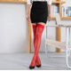 thumbnail image 1 of Zhuge 1 par de medias altas de seda hasta el muslo para mujer, calcetines de nailon para mujer, accesorio para fiesta de disfraces de cosplay (rojo), 1 of 2