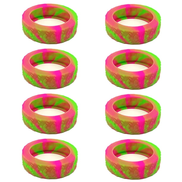 Likrtyny Funda Protectora Silicona para Ruedas 8 Uds. (verde Y Rosa)