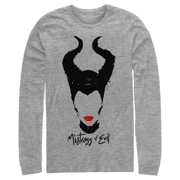 Men's Maleficent: Mistress of All Evil Lips No Eyes  Long Sleeve Shirt Athletic Heather X Large
