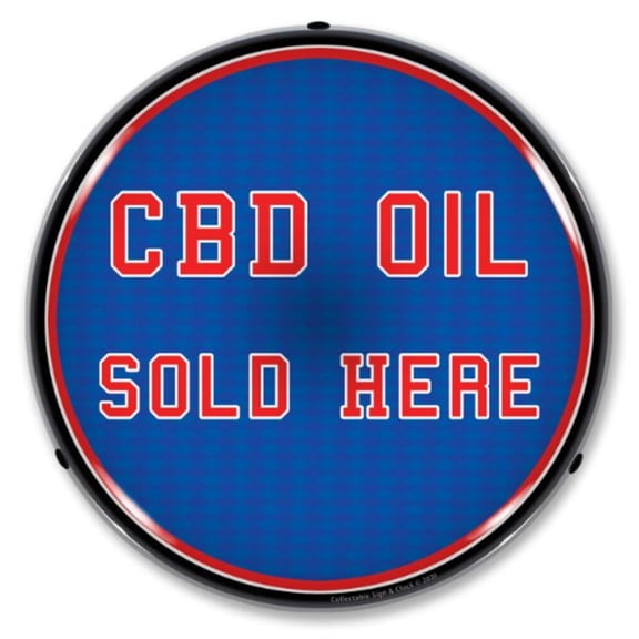 Collectable Sign and Clock CBD Oil Sold Here LED Lighted Premium Sign