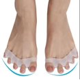 thumbnail image 1 of Espaciadores de dedos de los pies, estiradores de dedos Separador de dedos de gel 5 agujeros Alto elástico para hombres y mujeres Martillo Corrector de dedos superpuestos (2 pares), 1 of 5