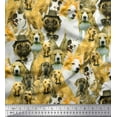 thumbnail image 1 of Soimoi Georgette Viscose Fabric Pug,Beagle & English Cocker Spaniel Dog Scene Print Sewing Fabric Yard 42 Inch Wide, 1 of 1