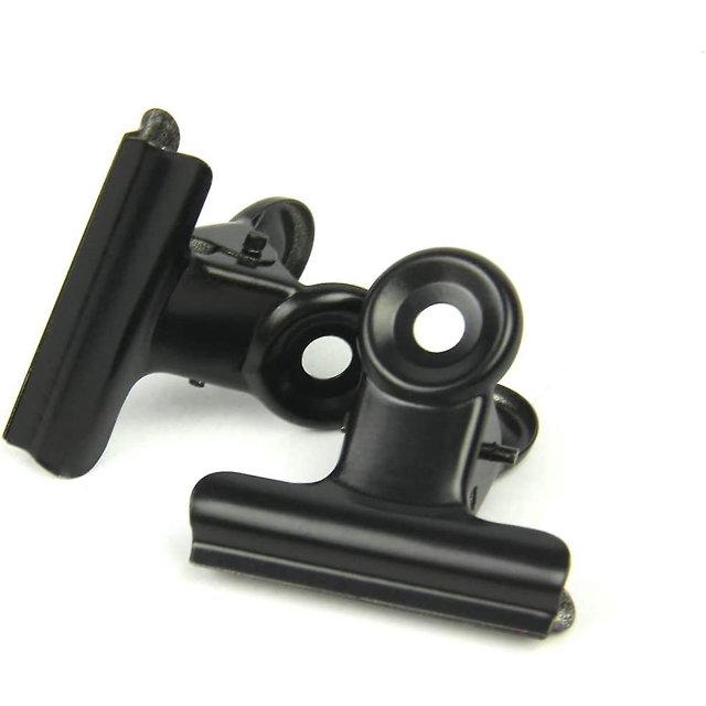 Clips pequeños Black Bulldog, paquete de 30 pulgadas, 1 clip de bisagra de metal, pinzas para carpetas, papel moneda, bolsas de etiquetas, tiendas, oficina y cocina del hogar (negro, 22 mm)